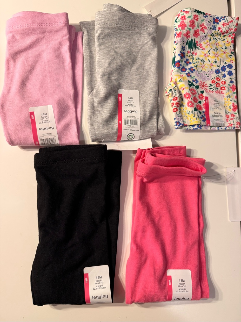 Girls' Soft Leggings Pack - Pink, Black, Gray & Floral biker short - Picture 12 of 13